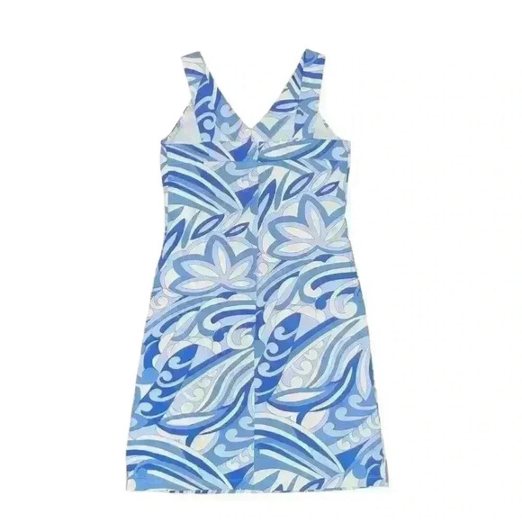 Women's J.McLaughlin Blue & White sleeveless performance Dress XS - Picture 6 of 7